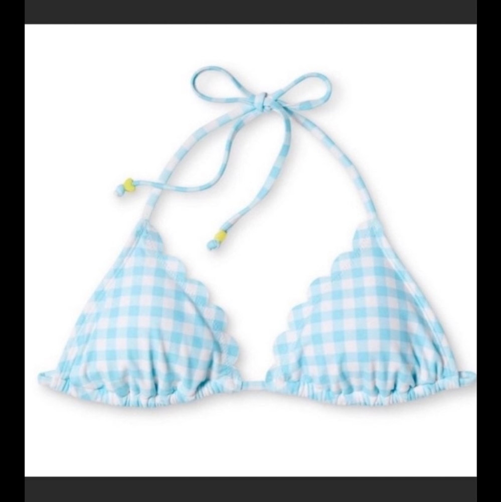 Stoney clover lane target X blue and white gingham string bikini top